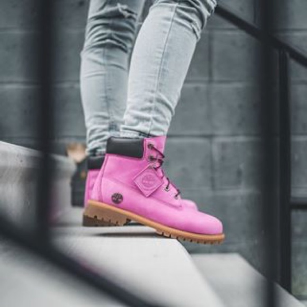 🆕Timberland Unisex Nubuck Work Pink Boots - Picture 2 of 8